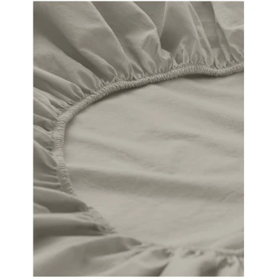 hessnatur Perkal Spannbettlaken aus Bio-Baumwolle - beige - Größe 90-100x200 cm