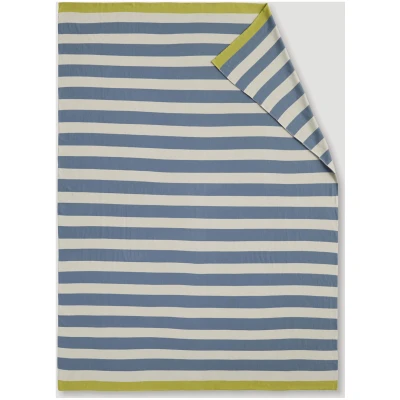 hessnatur Plaid BARI aus Bio-Baumwolle - blau - Größe 130x180 cm