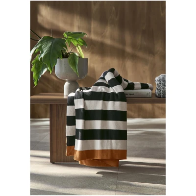 hessnatur Plaid BARI aus Bio-Baumwolle - schwarz - Größe 130x180 cm