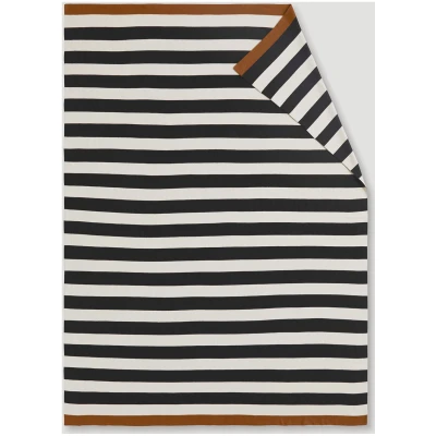 hessnatur Plaid BARI aus Bio-Baumwolle - schwarz - Größe 130x180 cm
