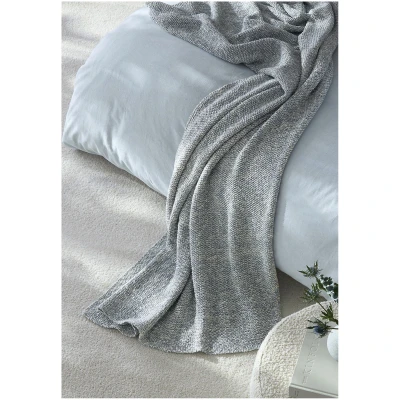 hessnatur Plaid MELO aus Bio-Baumwolle - blau - Größe 130x180 cm