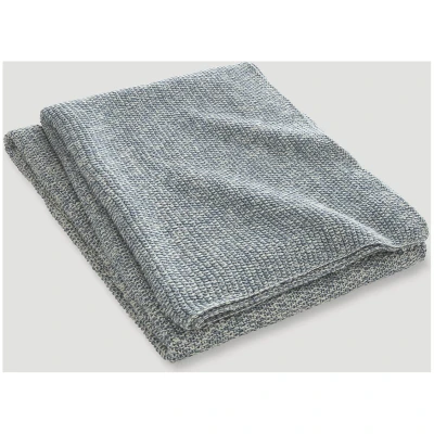 hessnatur Plaid MELO aus Bio-Baumwolle - blau - Größe 130x180 cm