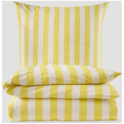 hessnatur Renforcé Bettwäsche-Set CANNES aus Bio-Baumwolle - gelb - Größe 135x200 / 40x80 cm