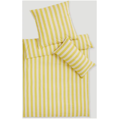 hessnatur Renforcé Bettwäsche-Set CANNES aus Bio-Baumwolle - gelb - Größe 135x200 / 40x80 cm