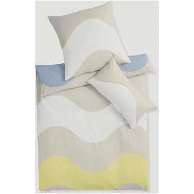 hessnatur Renforcé Bettwäsche-Set NASAREE aus Bio-Baumwolle - beige - Größe 135x200 / 40x80 cm