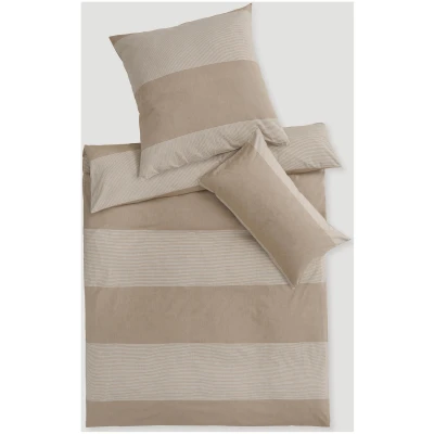 hessnatur Renforcé Bettwäsche-Set RENA aus Bio-Baumwolle - beige - Größe 135x200 / 40x80 cm