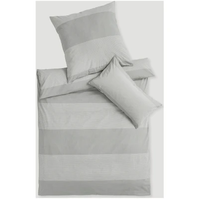 hessnatur Renforcé Bettwäsche-Set RENA aus Bio-Baumwolle - grau - Größe 135x200 / 40x80 cm