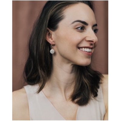 lille mus Creolen mit Porzellan-Anhänger 'Blumenstern' Porzellanschmuck