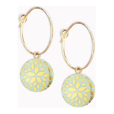 lille mus Creolen mit Porzellan-Anhänger 'Blumenstern' Porzellanschmuck