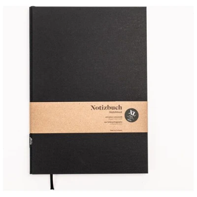 tyyp Nachhaltiges großes Design-Notizbuch (Schwarz) aus 100 % Recyclingpapier "BerlinBook"