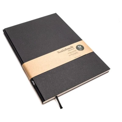 tyyp Nachhaltiges großes Design-Notizbuch (Schwarz) aus 100 % Recyclingpapier "BerlinBook"