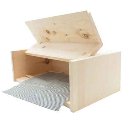 4betterdays Brotkasten aus Zirbenholz mit Zirbenholz-Gitter inkl. Bienenwachstuch