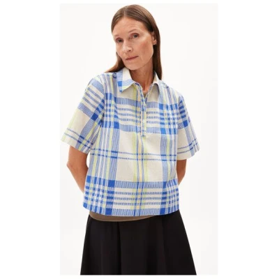 ARMEDANGELS NELINAA COLLEGE CHECK - Damen Bluse Relaxed Fit aus Bio-Baumwolle