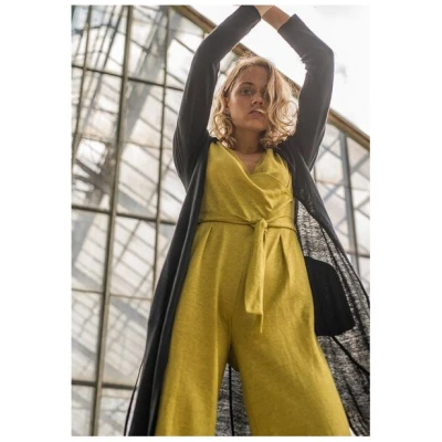 Alma & Lovis Leinen-Strickmantel mit Bindegürtel | Linen Coat