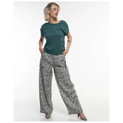 Alma & Lovis Stylische Print-Marlenehose aus reinem Leinen | Calla Marlene