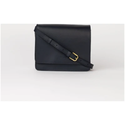 Audrey Mini - Midnight Blue Classic Leather - Structured Crossbody Bag - Two Straps