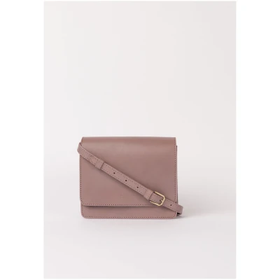 Audrey Mini - Pale Mauve Classic Leather - Structured Crossbody Bag - Two Straps