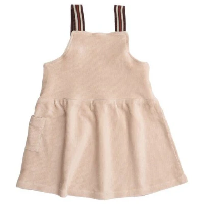 Baby-Kleid Beige Cord Baumwolle Langarm GOTS Walkiddy