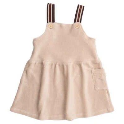 Baby-Kleid Beige Cord Baumwolle Langarm GOTS Walkiddy