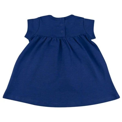 Baby Kleid Bio Baumwolle Walkiddy, Blau, GOTS-zertifiziert, Kurzarm, umweltfreundlich, allergikerfreundlich, nachhaltig, bequem, modisch, ressourcenschonend.