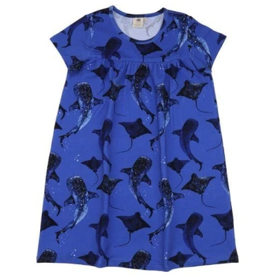 Baby-Kleid Walkiddy Blau Bio-Baumwolle - Wale & Rochen, Kurzarm, GOTS-zertifiziert, nachhaltig, umwelt- und allergikerfreundlich, komfortabel, modisch.