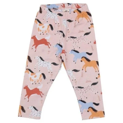 Baby-Leggings Bio-Baumwolle Rosa Pferdemotiv Walkiddy, nachhaltig, GOTS-zertifiziert, elastisch, bequem, pflegeleicht, umweltfreundlich