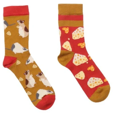Baby Socken Bio Baumwolle Gelb - Walkiddy Playful Mouses, GOTS zertifiziert, umweltfreundlich & allergikerfreundlich, 95% Baumwolle, fröhliches Design.