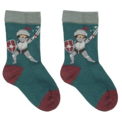 Baby-Socken Grün Bio Baumwolle - Walkiddy Castleland, allergikerfreundlich, nachhaltig, GOTS-zertifiziert, umweltfreundlich, hoher Tragekomfort