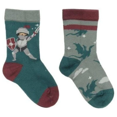 Baby-Socken Grün Bio Baumwolle - Walkiddy Castleland, allergikerfreundlich, nachhaltig, GOTS-zertifiziert, umweltfreundlich, hoher Tragekomfort