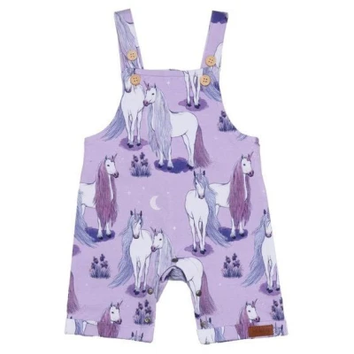 Baby-Strampler bio Baumwolle Walkiddy lila, 95% Baumwolle, GOTS-zertifiziert, ärmellos, umweltfreundlich, komfortabel, nachhaltige Mode, Unicornland Design.