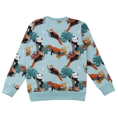 Baby Sweatshirt Bio-Baumwolle Blau - Walkiddy Panda Friends