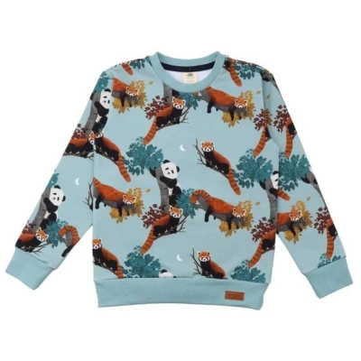Baby Sweatshirt Bio-Baumwolle Blau - Walkiddy Panda Friends