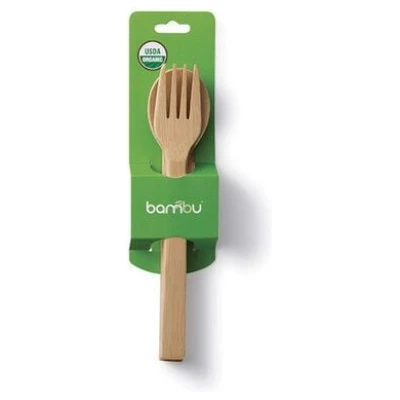 Bambus Besteck Set aus Messer, Gabel und Löffel 18,5cm Länge