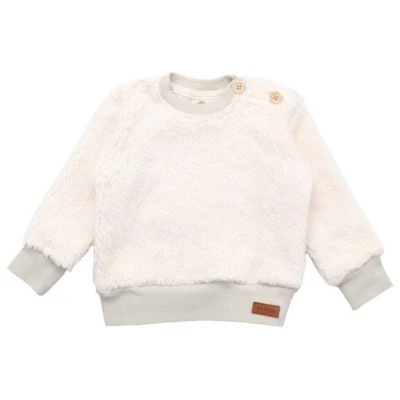 Bio-Baby Fleece-Sweatshirt Beige - Walkiddy, nachhaltig, GOTS-zertifiziert, 95% Bio-Baumwolle, allergikerfreundlich, umweltfreundlich.