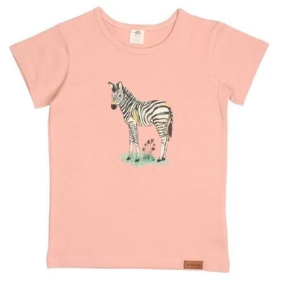 Bio-Baby T-Shirt Rosa Zebra - Walkiddy, 95% Baumwolle, GOTS zertifiziert, umweltfreundlich und allergikerfreundlich, hohe Qualität, nachhaltig hergestellt.