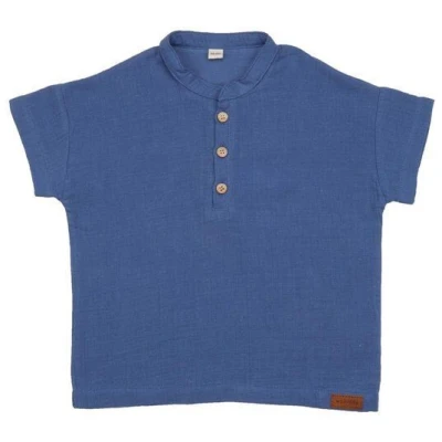 Bio-Baumwolle Baby T-Shirt Blau Walkiddy - Nachhaltig und umweltfreundlich, mit 95% Bio-Baumwolle, zertifiziert nach GOTS. Komfortabel und stilvoll für den bewussten Konsum.