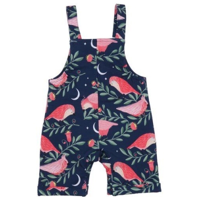 Bio-Baumwolle Strampler Pinky Birds Dunkelblau - Nachhaltig und Fair von Walkiddy - GOTS zertifiziert