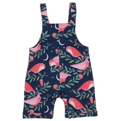 Bio-Baumwolle Strampler Pinky Birds Dunkelblau - Nachhaltig und Fair von Walkiddy - GOTS zertifiziert