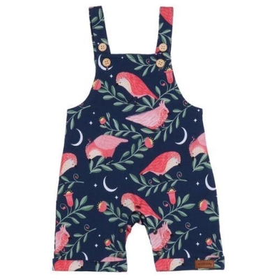 Bio-Baumwolle Strampler Pinky Birds Dunkelblau - Nachhaltig und Fair von Walkiddy - GOTS zertifiziert