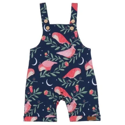 Bio-Baumwolle Strampler Pinky Birds Dunkelblau - Nachhaltig und Fair von Walkiddy - GOTS zertifiziert
