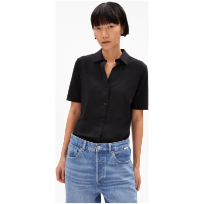 Bluse Kurzarm Nalitaa Schwarz