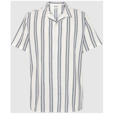 Box Short Sleeve Striped Cotton Shirt