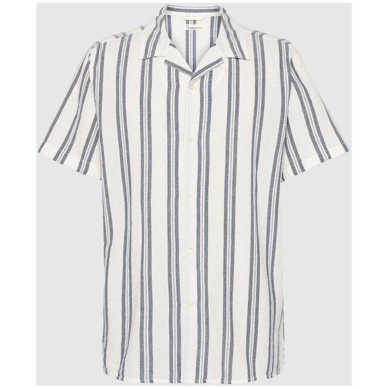 Box Short Sleeve Striped Cotton Shirt