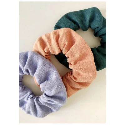 Daniela Salazar Scrunchies 3er Pack CALIPSO aus Hanf- Haargummis