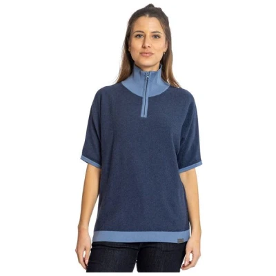 Elkline Damen Strick-Polo Shirt Breathe In | Kurzarm Poloshirt mit Kragen und Half-Zip