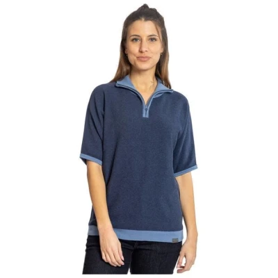 Elkline Damen Strick-Polo Shirt Breathe In | Kurzarm Poloshirt mit Kragen und Half-Zip