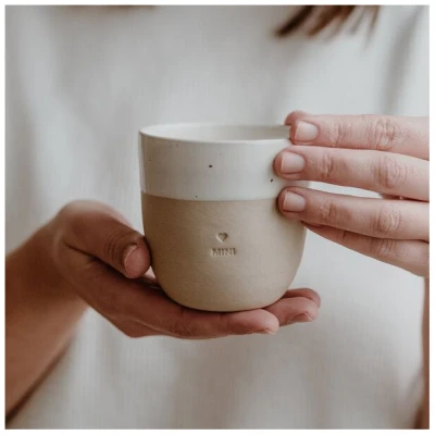 Eulenschnitt kleiner Becher "Mini" aus Steingut