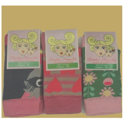 Fräulein Prusselise 3er spezial Socken Pack Pinki, Herz, Paradies, Blume, bunt
