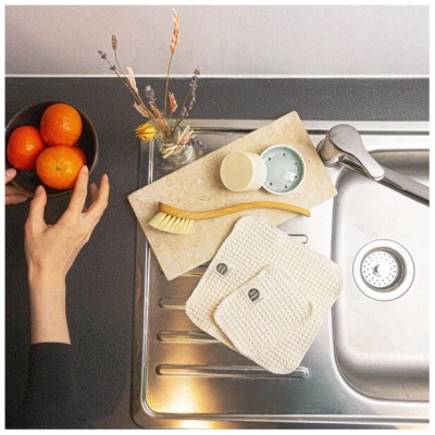Hello Simple 2er Set Zero Waste Spülschwamm und Spültuch