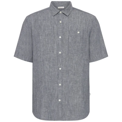 Hemd Regular Linen Short Sleeve Blau
